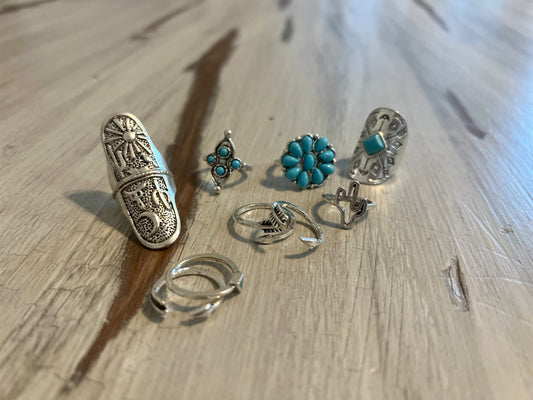 Turquoise Ring Set