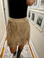 Wyld Fringe Skirt-Beige