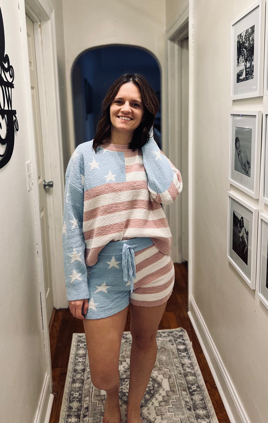 Stars and Stripes- Sherpa Pajamas